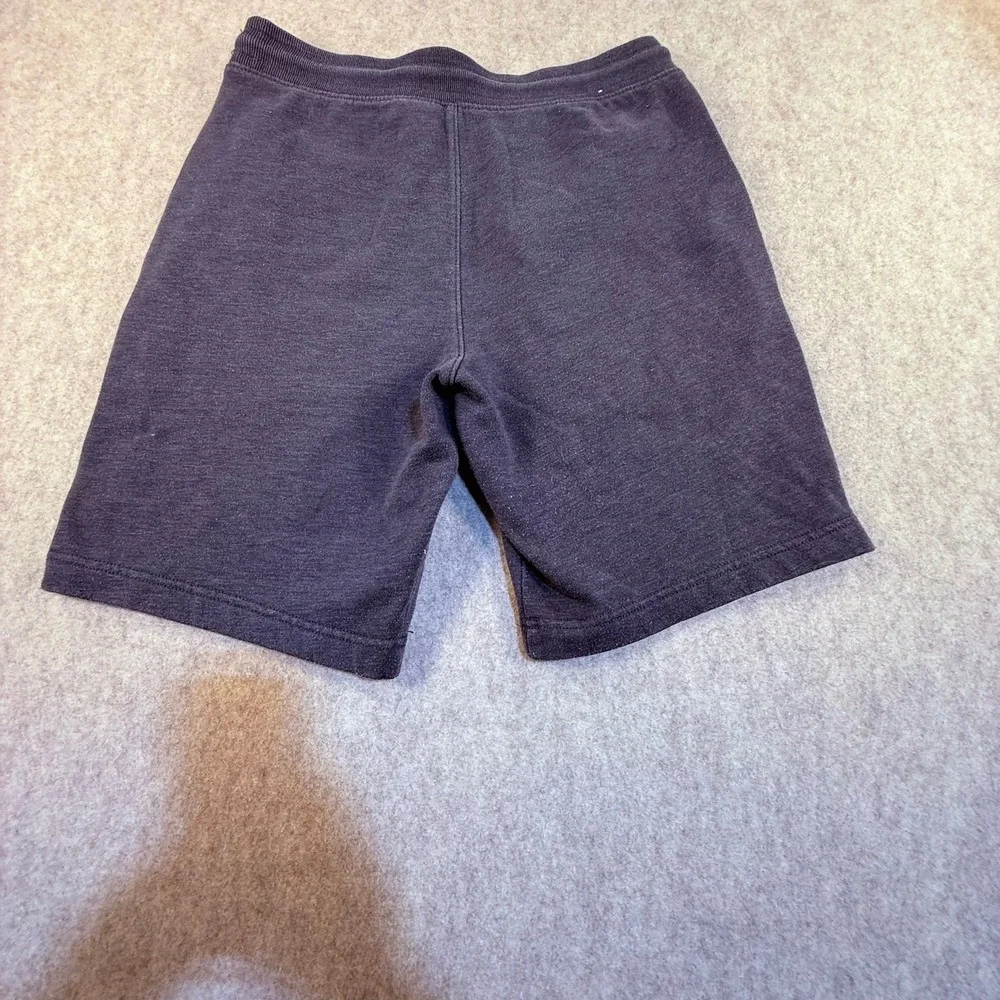 Aeropostale Mens Fleece Sweat Shorts Gray Logo Tape Side Stripe Drawstring Small